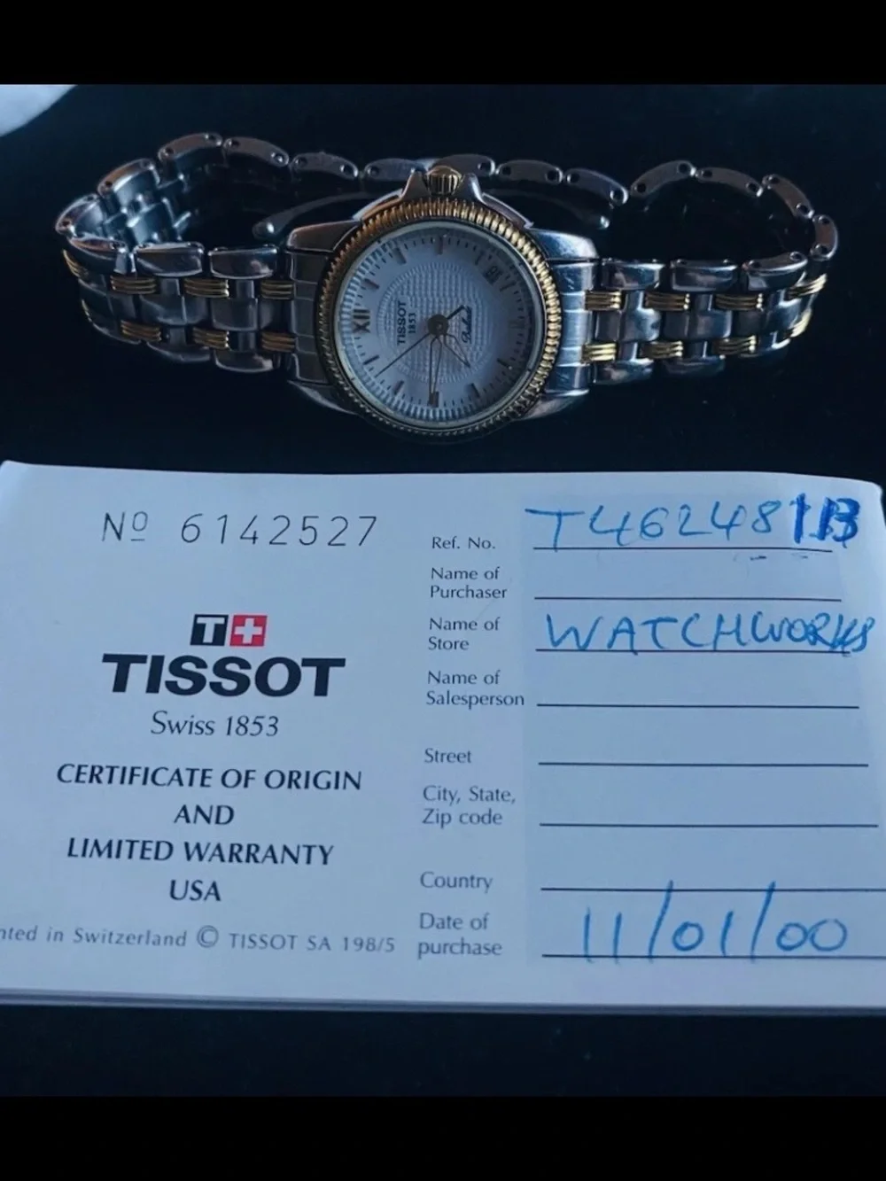 Lady’s Vintage 2000 Tissot Ballade Wristwatch Swiss C217/317 New Battery Papers